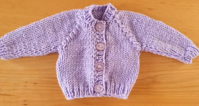 Dolls clothes hand knitted for 12-14" 32-36 Cm Cardigan also For Premature Baby