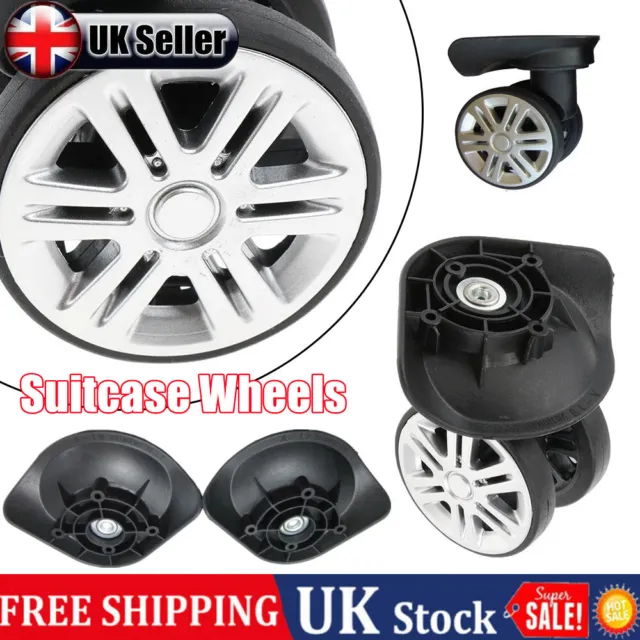 1 Pair Replacement Luggage Suitcase Wheels Mute Casters Dual Rollers -UK