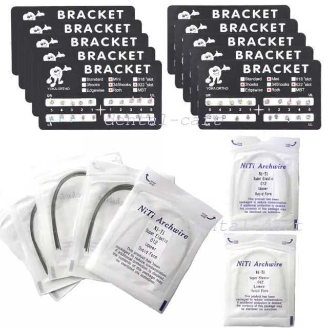 YOKA Dental Orthodontic Metal Brackets Braces /Supper Elastic Niti Arch Wires