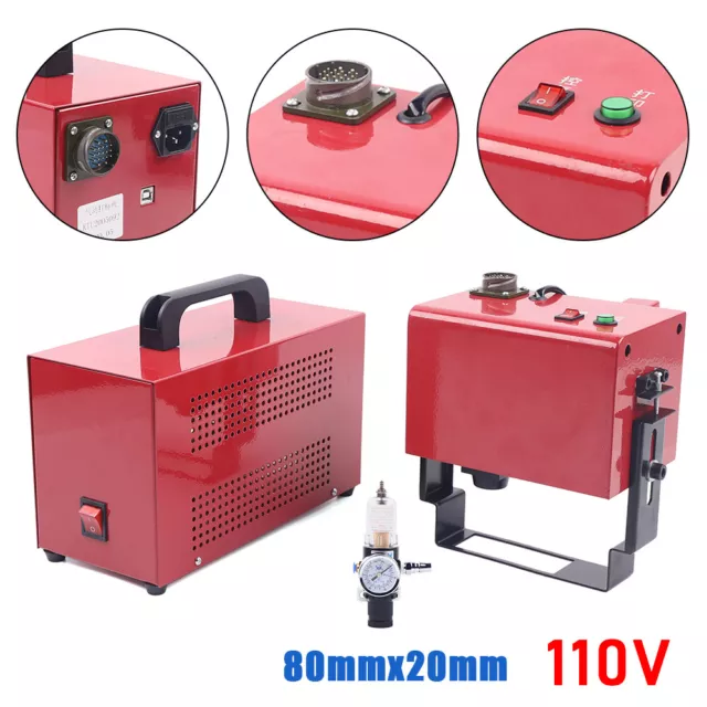 300W Portable Pneumatic Dot Peen Marking Machine with Controller Tool  US