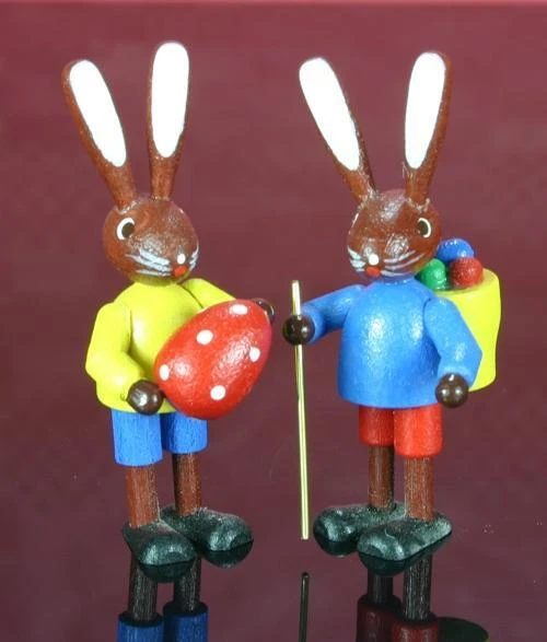 Coppie Coniglietto 5 CM Decorazione di Pasqua Coniglio Erzgebirge Seiffen Lepre