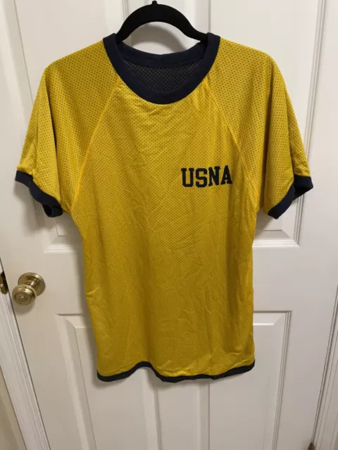 USNA US Naval Academy Reversible Mesh Jersey Tee Shirt Size Large Short Sleeve
