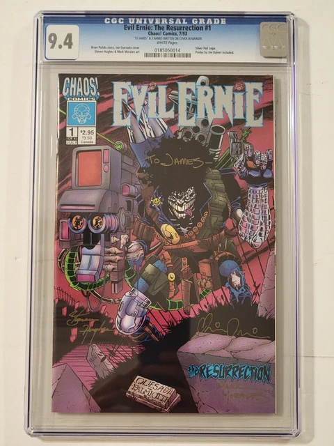 Evil Ernie: Resurrection 1 CGC 9.4 SIGNEDx3 Brian Pulido, Steven Hughes, Morales