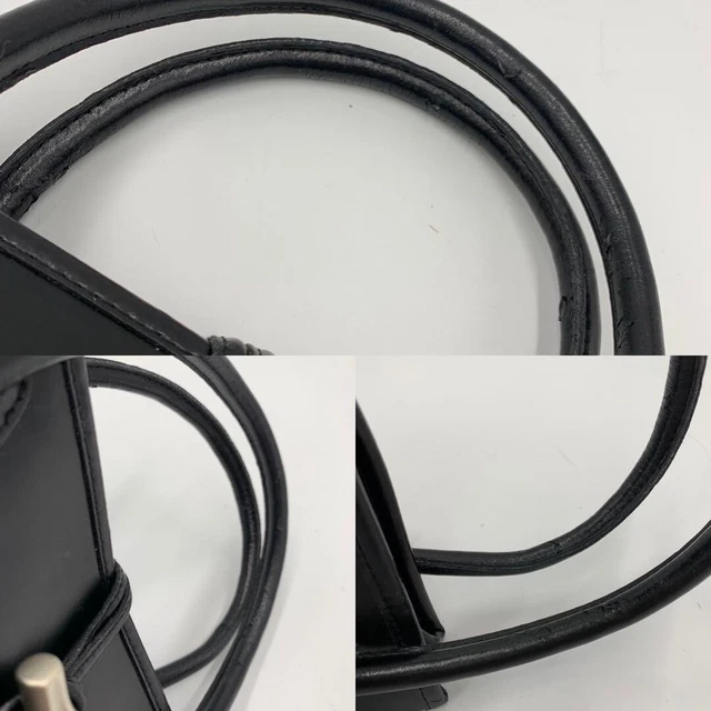 Longchamp Roseau Leather Handbag Tote Bag Hose Logo Toggle Black 5