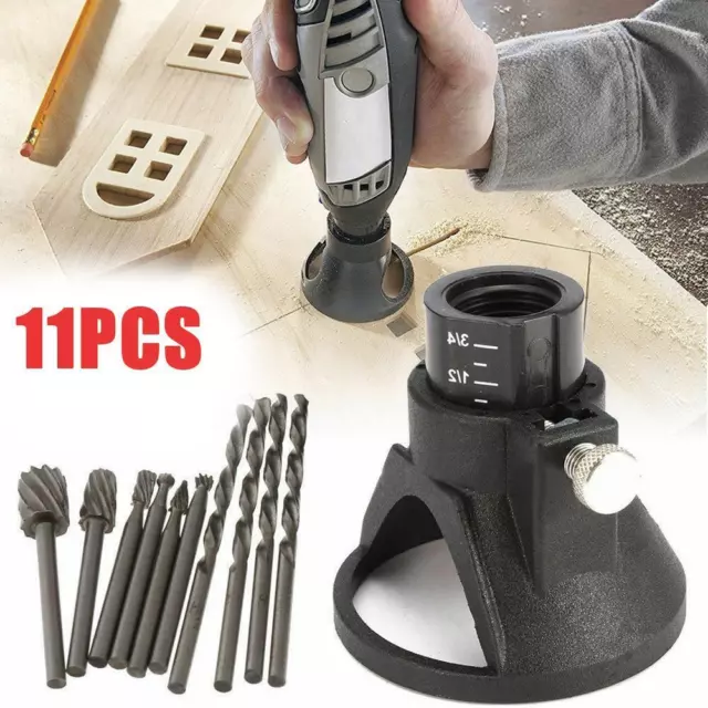 Rotary Multi Tool Cutting Guide HSS Router Drill Bits Attachment Kit Sets