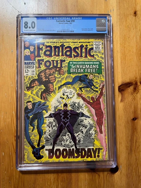 Fantastic Four #59 CGC 8.0 VF, OW/W, Silver Surfer+ Doctor Doom appearances!