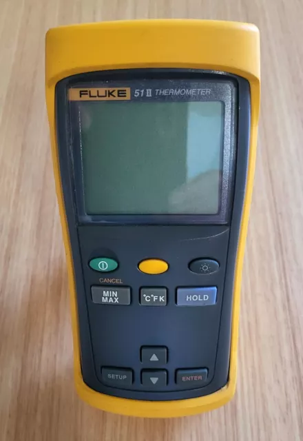 Used Fluke 51 II Handheld Digital Thermometer with K Type Thermocouple 3