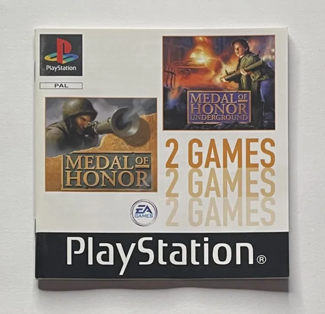 PlayStation PS1 Instruction Booklet Manual For Medal Of Honor & MOH Underground