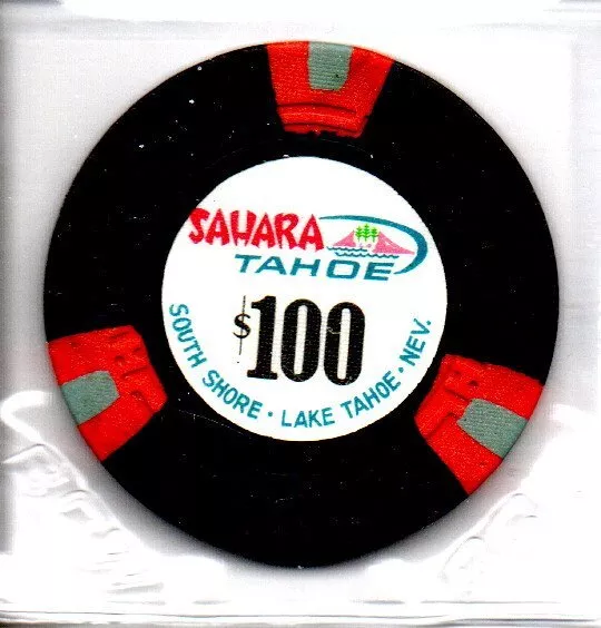 Sahara Tahoe Casino Lake Tahoe Nevada 100 Dollar Gaming Chip as pictured