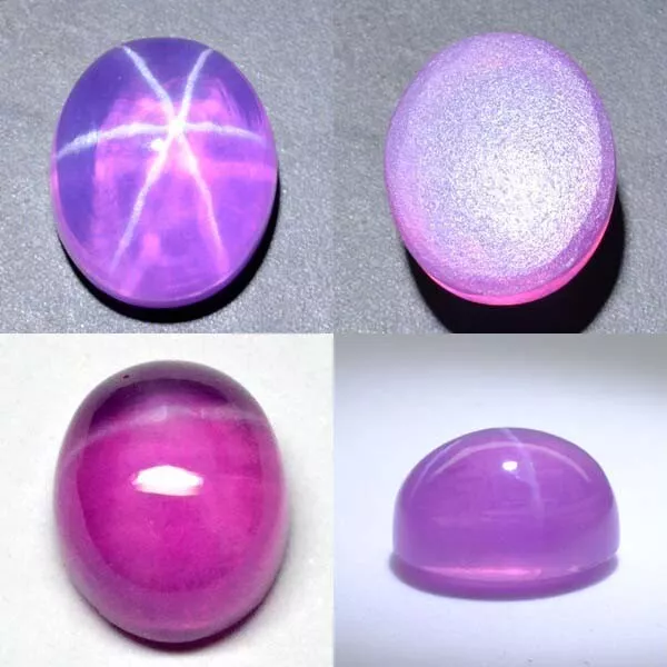 Oval 12x10 MM Pink Purple Star Sapphire 6 Rays Lab Created Corundum PS-2