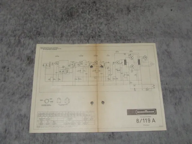 Schaltplan Service Manual Kofferradio Radio Nordmende Mikrobox  8/119A