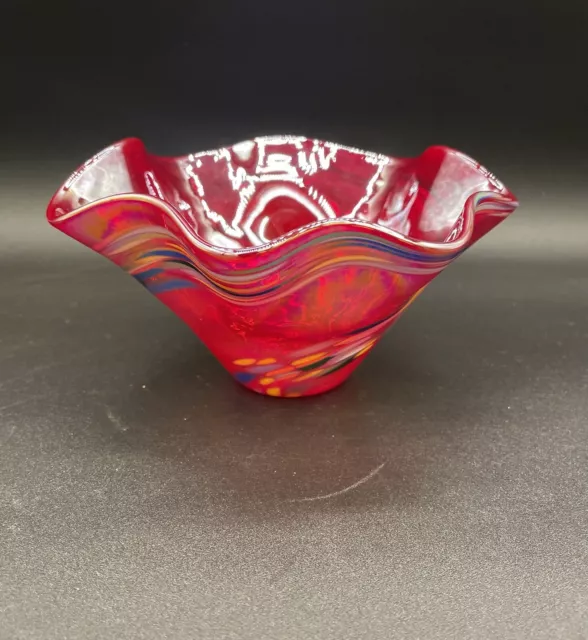 Glass Eye Studio Hand Blown iridescent bowl