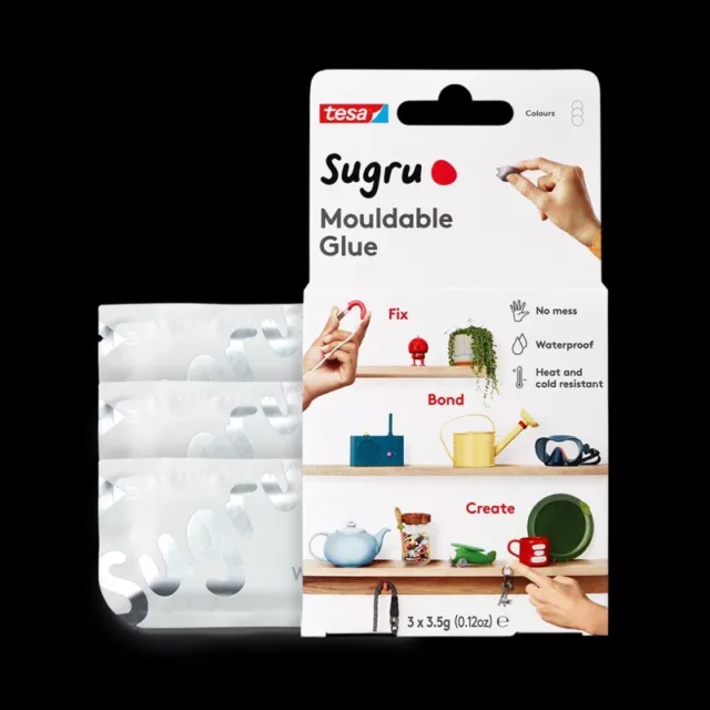 sugru - Mouldable Glue 3 Pack, All White Brand new, MULTIBUY