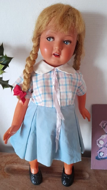 Poupée Ancienne Rare SNF Dominique – Garçon En Celluloïd – Tenue D'origine