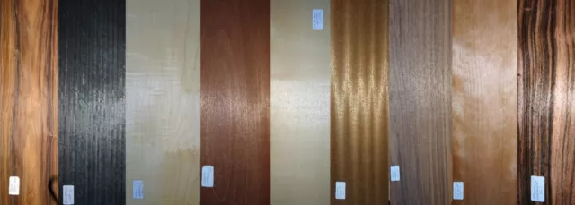 Real Wood Veneer Long X18 Sheets Exotic Selection  For Marquetry Restoration.