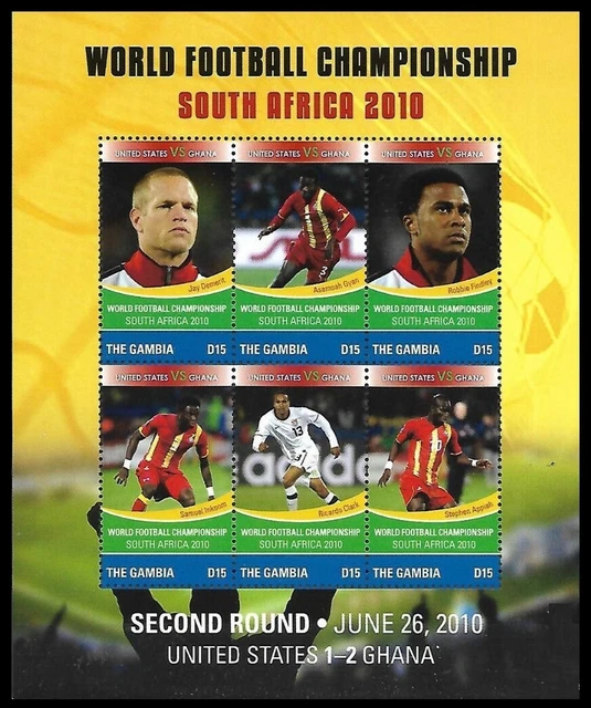 Gambia 2010 MNH SS, football WC in South Africa, Ghana VS USA, Sports, soccer