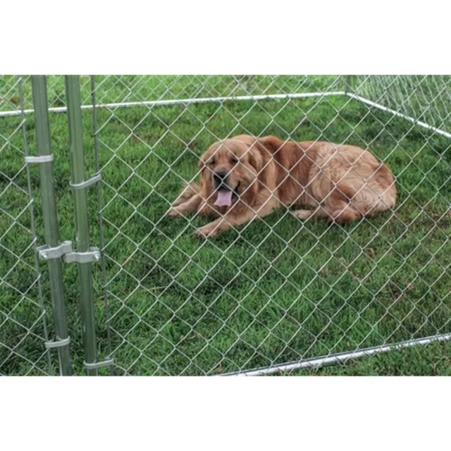 ALEKO Outdoor DIY Chain Link Dog Kennel 7.5 x 7.5 x 4 feet Pet Playpen Run 3