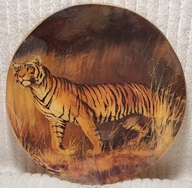 Vintage Tiger Wall Hangings Wild Animal Plastic Melamine Resin? Wavy Edge Safari