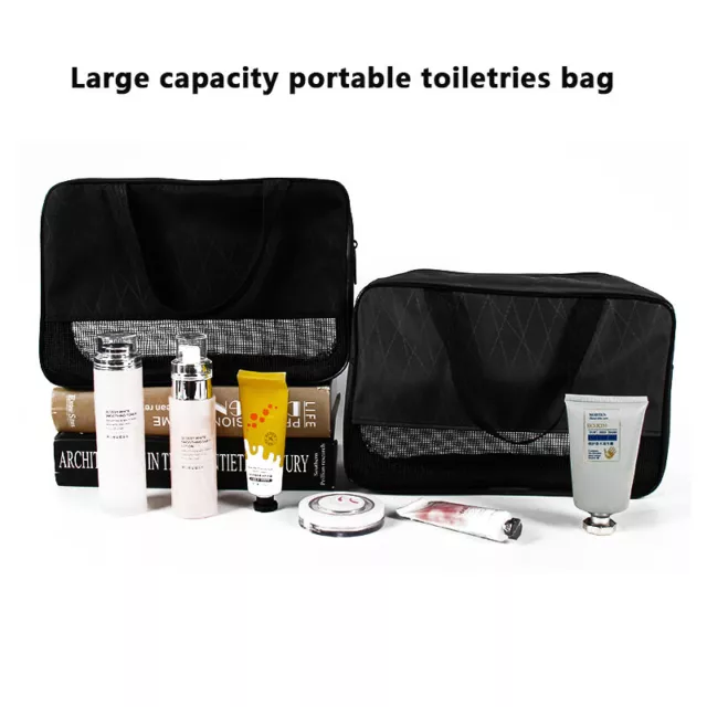 Travel MeshToiletry Bag Portable Water Proof Hand-held Bath Storage Cosmetic Bag