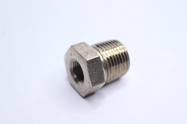 Hex Bushing Black Steel 3/8" NPT Male x 1/8" NPT Female
