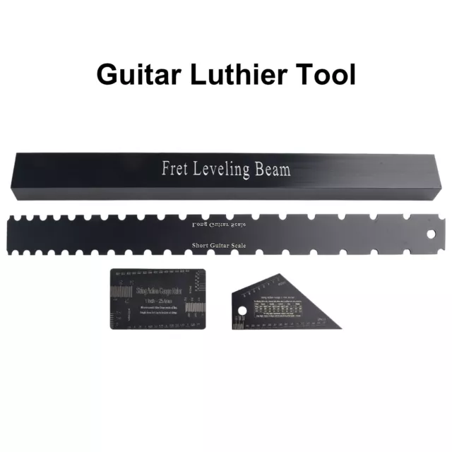 4 PCS Luthier Tools Guitar Neck Straight Edge Fret Leveling Beam/ Ruler Kit Set