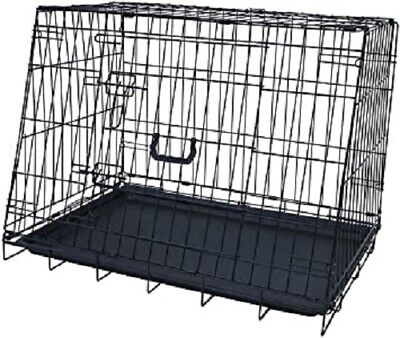 Caja/jaula plegable mediana de 30" plegable inclinada para cachorro perro para transporte de perros, bota de coche