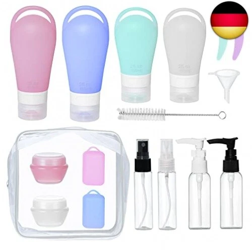 Silikon Reiseflaschen, Reiseflasche 16 Stück Silikon Reiseflaschen Set,