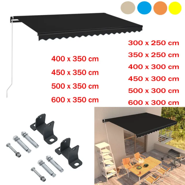 Gelenkarmmarkise Türmarkise Einziehbar Handbetrieben Markise Sonnendach 3/4/5/6M