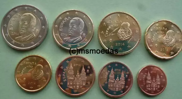 Spanien Euro KMS alle 8 Euromünzen mit 1 Cent bis 2 Euro coins Jahr nach Wahl