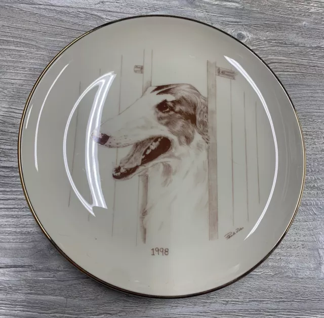 1998 Laurelwood Plate BORZOI Limited Edition of  150 8.5" Paula Zan 27510