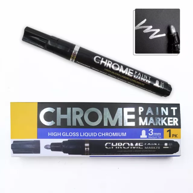 Chrome Paint High Gloss Reflective Mirror Paint Pen Metal Chrome Touch