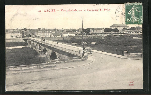 CPA Decize, general view of the Faubourg St-Privé