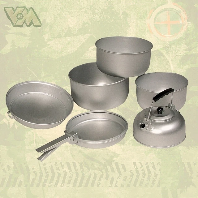 6 Tl Kochgeschirr Alu Teekessel Campinggeschirr Outdoor Camping Angeln Wanderun