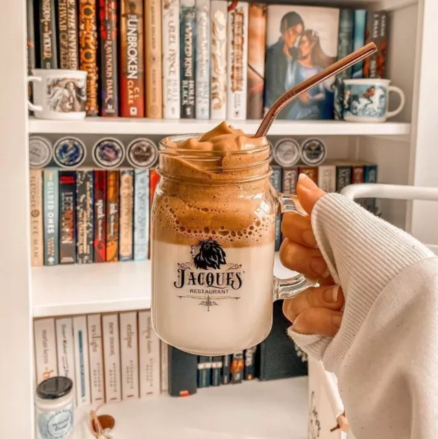 Jacque’s Restaurant Mason Jar Glass Mug, inspired by The Beautiful, Illumicrate