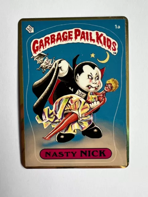 Nasty Nick 8a Garbage Pail Kids Series 1(1985) RARE CUSTOM METAL GOLD CARD