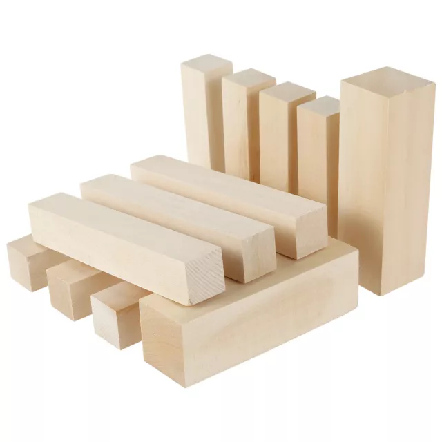 12Pcs Basswood Carving Block Natural Block 3 Sizes Wood Block Soft Wood Carving√