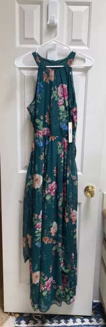 Eliza j dress size 6 nwt dress green floral gown formal Floor Length $168