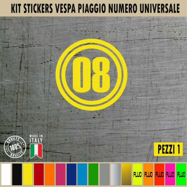 1 Adesivo NUMERO A SCELTA compatibile con VESPA GTV GTS primavera + colori 1992 3