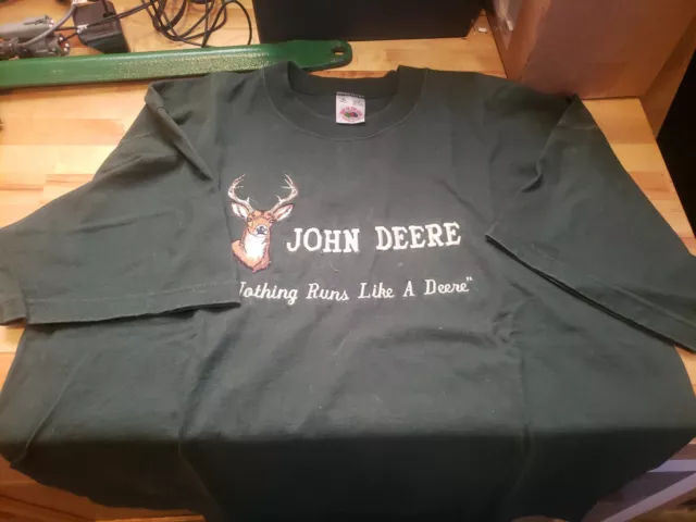 John Deere Long Sleeve Green T Shirt Size XLarge / Nothing Runs Like A Deer