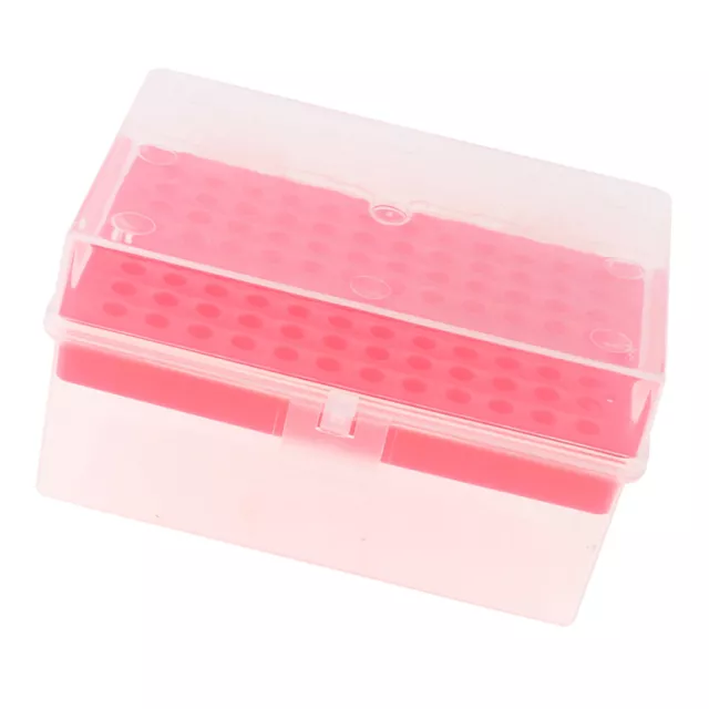 Lab Rectangular 96 Positions Laboratory 200UL Pipette Pipettor Tip Box - Rouge