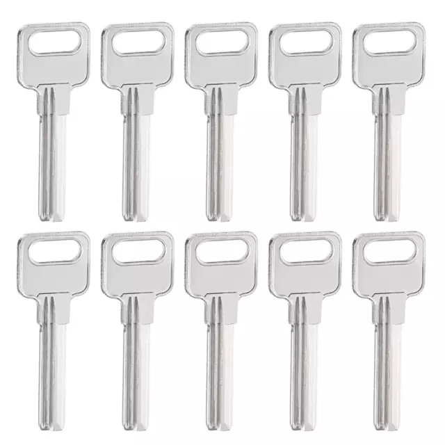 Key Blank, 35mm Length 2 Slot Brass New Uncut Replacement Tool 10 Pcs