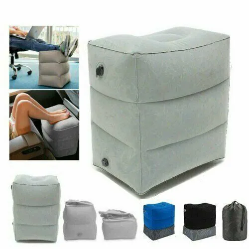 Inflatable Air Footrest Travel Plane Pillow Kids Bed Car Airplane Leg Foot Rest