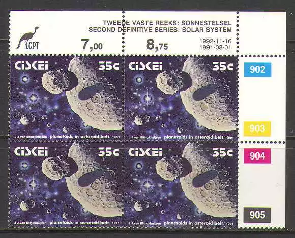 Ciskei 1992 SPACE/Planets 35c control blk rprt (n20160)