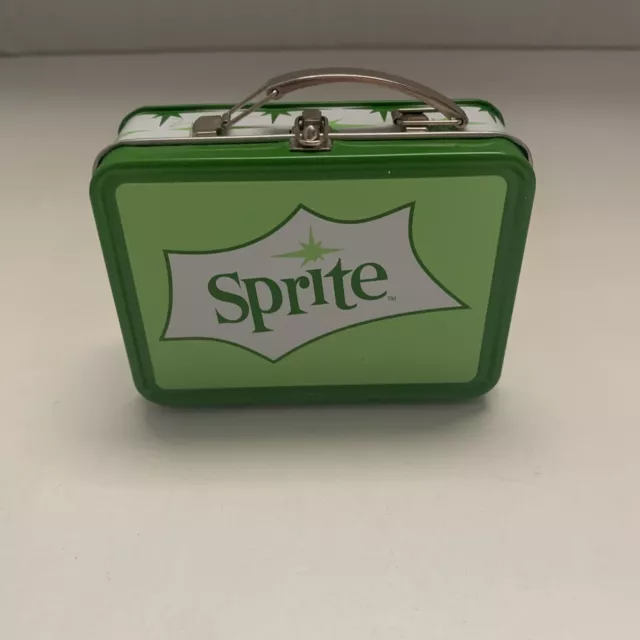 Mini Sprite Coca Cola Tin Lunch Box Green Starburst Display