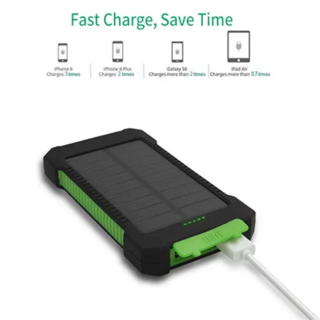 50000mAh Solar Charger Power Bank Portable Battery USB Torch External Charger US 2