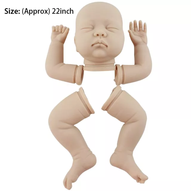 22inch Blank Reborn Doll Kit Full Head Limb Soft Silicone Accessories Home Baby