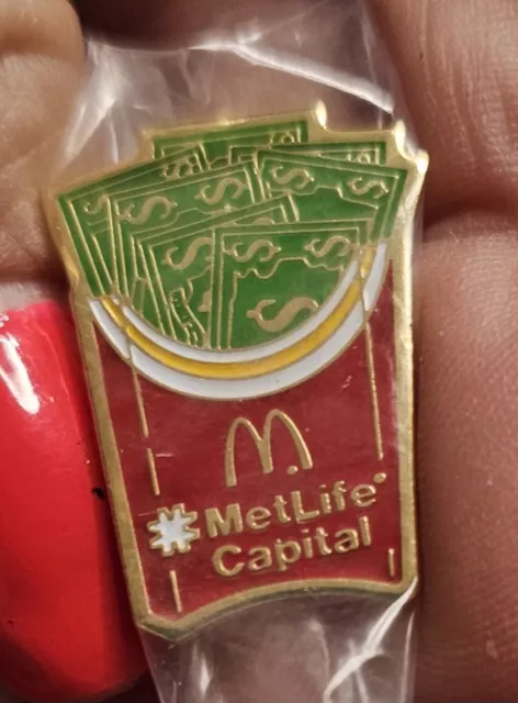 Mcdonalds Met Life Capital Partnership Employee Pin Lapel Hat Apron New In Bag