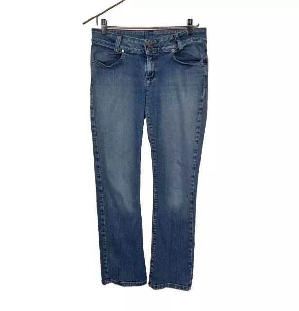 GUESS blue jeans women's sz 31 skinny mid rise denim stretch light wash