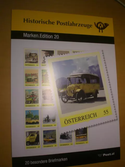 Österreich PM Sondermarken Bogen Historische Postfahrzeuge  postfr in Mappe