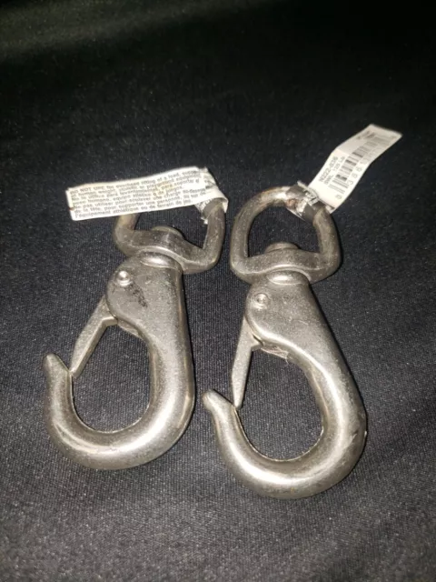 Set of 2 National Hardware N222-836 Hook Snap Swivel End Nickel 3/4" x 3-3/8"